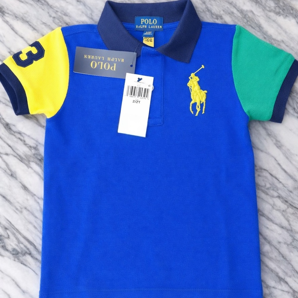 Ralph Lauren Polo Big Pony Colorblock Shirt 2T NWT